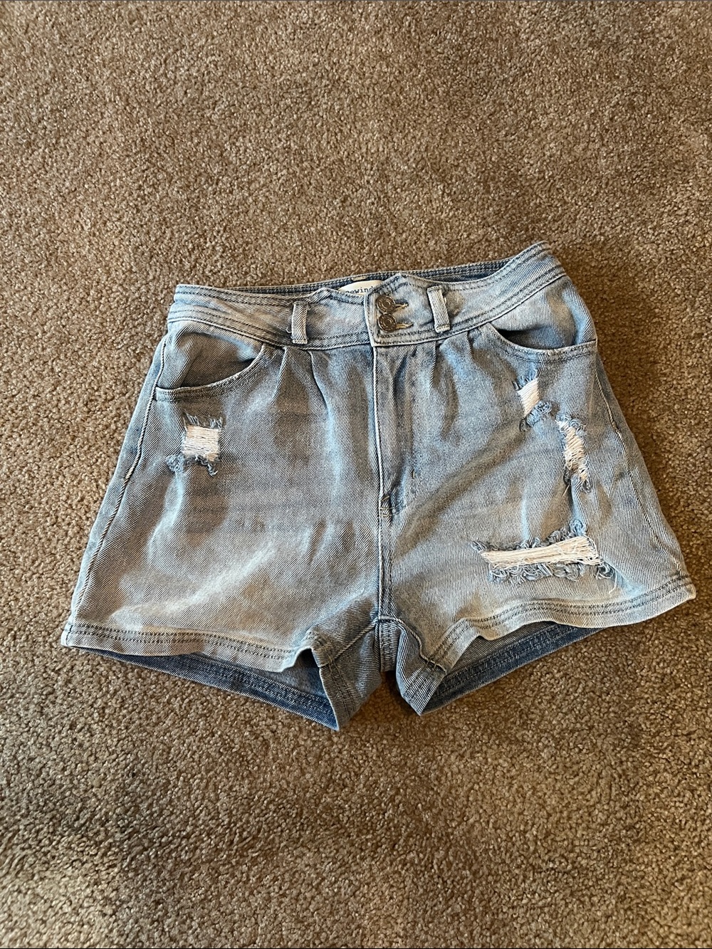 Women's Light Wash Distressed Denim Shorts